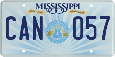 MS license plate CAN057