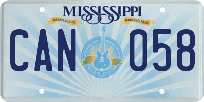 MS license plate CAN058