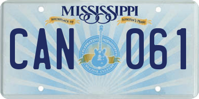 MS license plate CAN061
