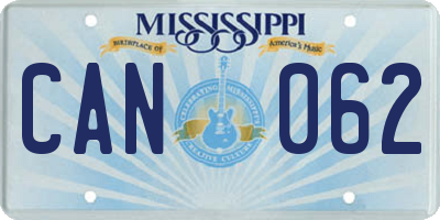 MS license plate CAN062