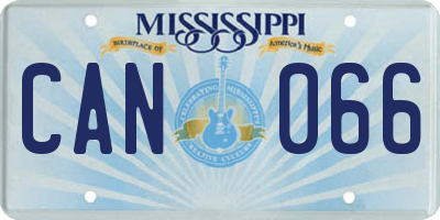 MS license plate CAN066
