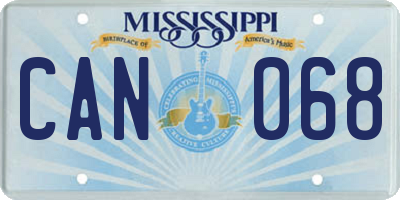 MS license plate CAN068