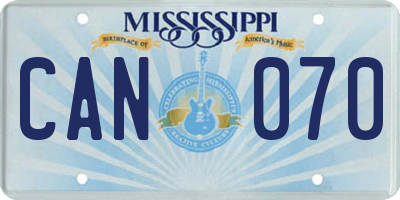 MS license plate CAN070