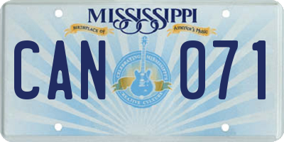 MS license plate CAN071