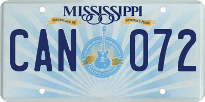 MS license plate CAN072