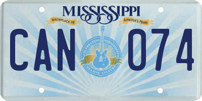 MS license plate CAN074