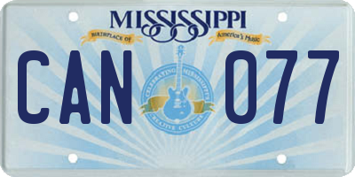 MS license plate CAN077
