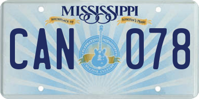 MS license plate CAN078