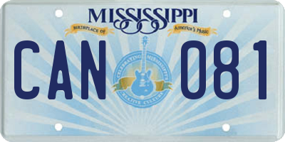 MS license plate CAN081