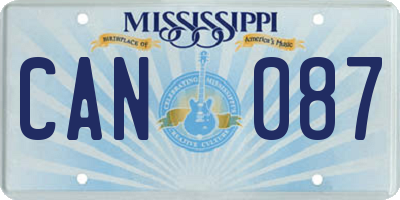 MS license plate CAN087