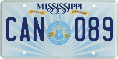 MS license plate CAN089
