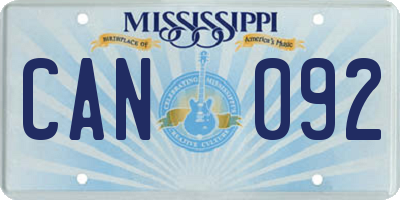 MS license plate CAN092
