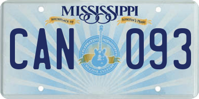 MS license plate CAN093