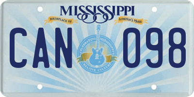 MS license plate CAN098