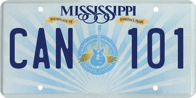 MS license plate CAN101