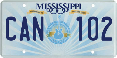 MS license plate CAN102