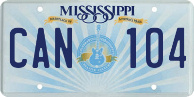 MS license plate CAN104