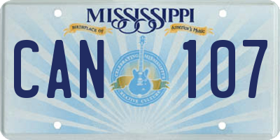 MS license plate CAN107