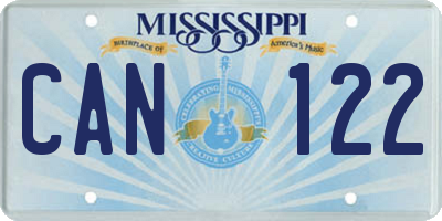MS license plate CAN122