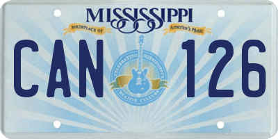 MS license plate CAN126