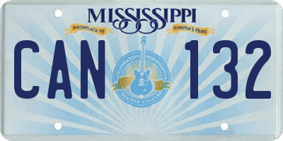 MS license plate CAN132