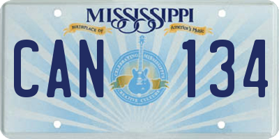 MS license plate CAN134