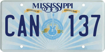 MS license plate CAN137