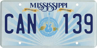 MS license plate CAN139