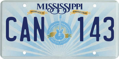 MS license plate CAN143
