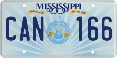 MS license plate CAN166