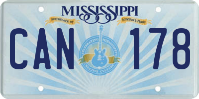 MS license plate CAN178