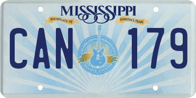 MS license plate CAN179
