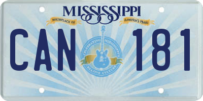 MS license plate CAN181