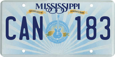 MS license plate CAN183