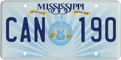 MS license plate CAN190