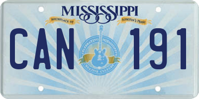 MS license plate CAN191