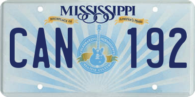 MS license plate CAN192