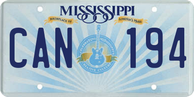 MS license plate CAN194