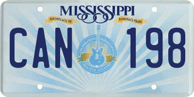 MS license plate CAN198