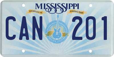 MS license plate CAN201