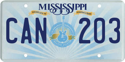 MS license plate CAN203