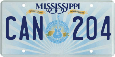 MS license plate CAN204