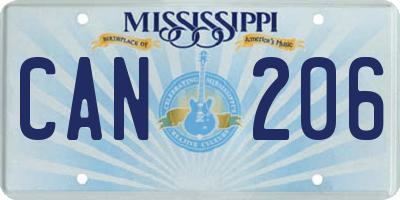 MS license plate CAN206