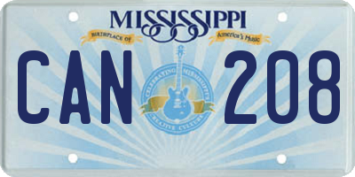 MS license plate CAN208