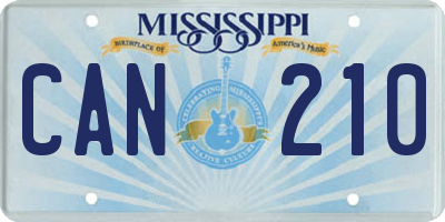 MS license plate CAN210