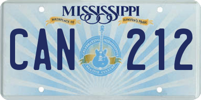 MS license plate CAN212