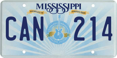 MS license plate CAN214