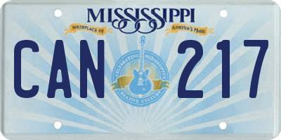 MS license plate CAN217