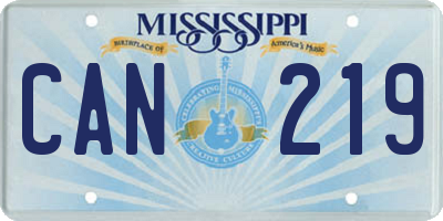 MS license plate CAN219