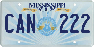 MS license plate CAN222